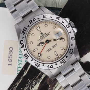 Rolex Explorer II 16550 Cream Panna Full Rail Dial