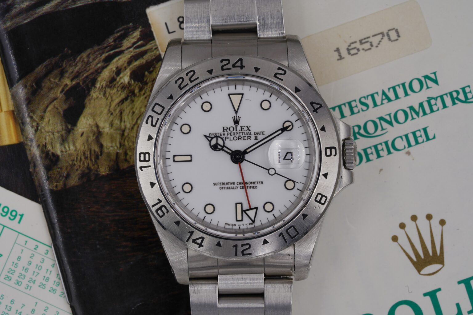Rolex Explorer II 16570 "Chicchi di Mais" - Porcelain Dial - Full Set ...