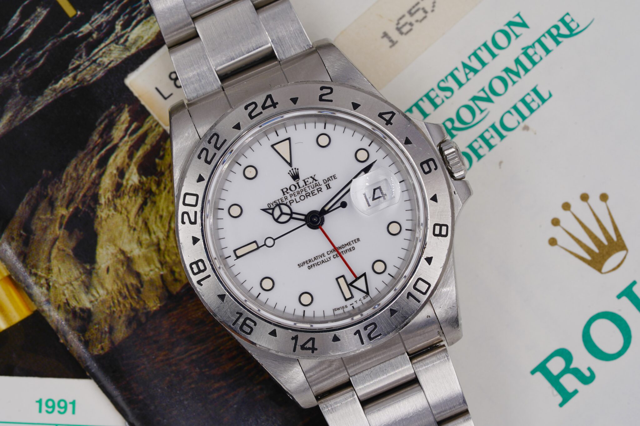 Rolex Explorer II 16570 "Chicchi di Mais" - Porcelain Dial - Full Set ...