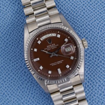 Rolex Day-Date 1803 Oxblood Stella Diamond Dial White Gold