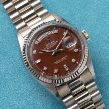 Rolex Day-Date 1803 Oxblood Stella Diamond Dial White Gold 1971