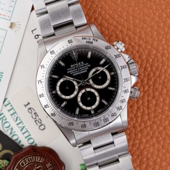 Rolex Daytona Zenith 16520 Black Dial L Serial Full Set 1990