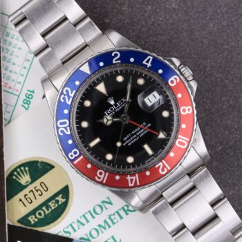 Rolex GMT-Master 16750 Pepsi Full Set 1986