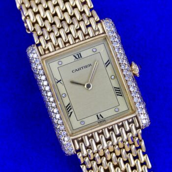 Cartier Tank Louis Cartier 96065 Factory Diamonds Case