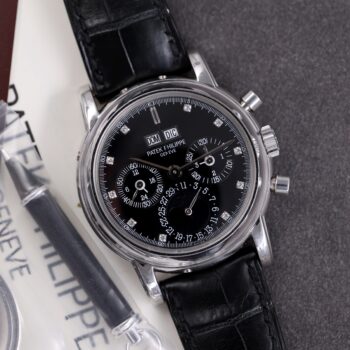 Patek Philippe Perpetual Calendar Chrono Platinum 3970EP Black Diamond Dial Full Set