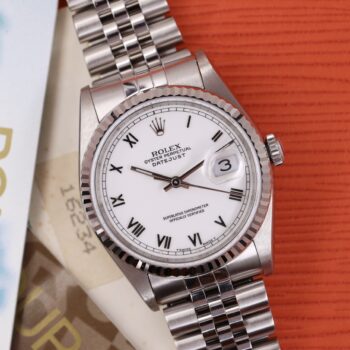 Rolex Datejust 16234 Jubilee White Roman Dial Full Set