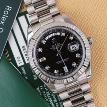 Rolex Day-Date II 218239 Black Diamond Dial Full Set