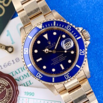 Rolex Submariner 16618 Purple Dial Full Set Unpolished 1989
