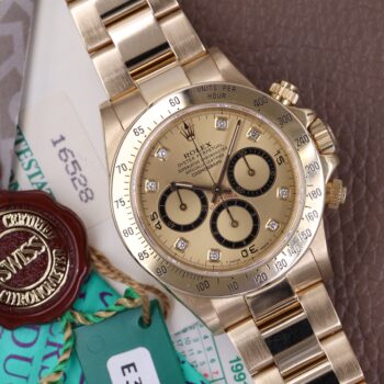 Rolex Daytona 16528 Full Set Diamond Dial Sold in NATO Base Excellent Condition 1991