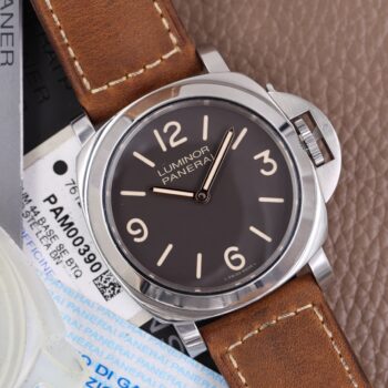 Panerai Luminor Base PAM00390 Brown Dial Full Set Panerai Service 2022 Boutique Edition