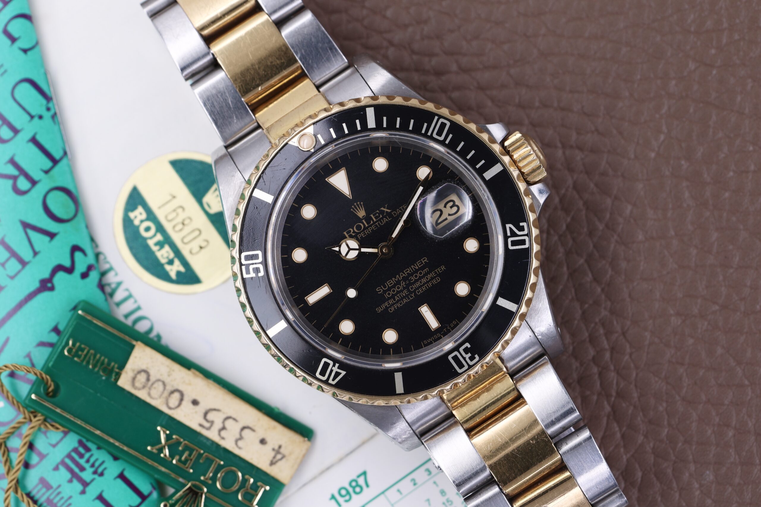 Rolex Submariner Date 16803 Box & Paper Unpolished Excellent Condition 1986 Rolex Submariner Date 16803 Box & Paper Unpolished Excellent Condition 1986
