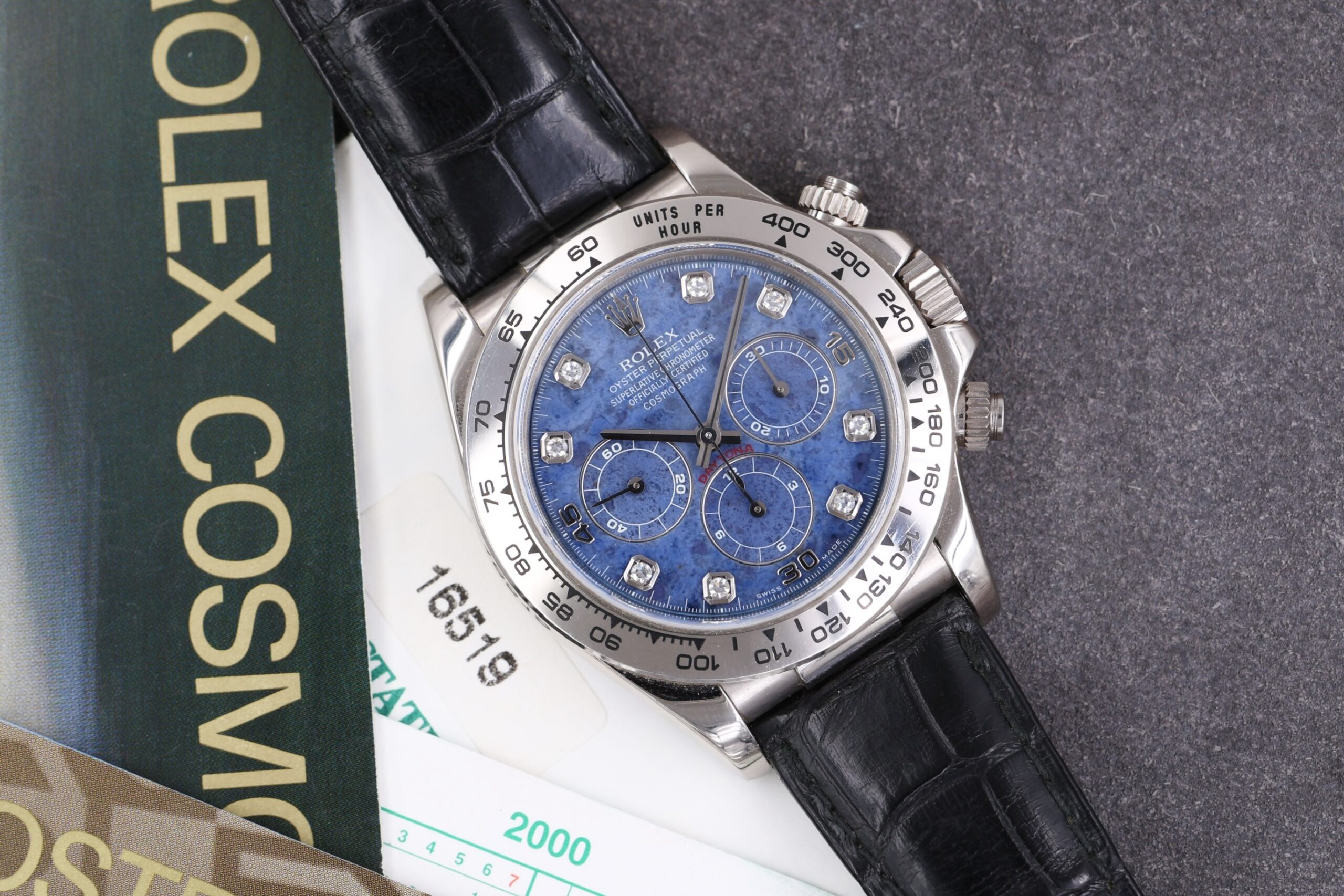 Rolex Daytona 16519 Sodalite Dial Full Set Unpolished Rolex Daytona 16519 Sodalite Dial Full Set Unpolished