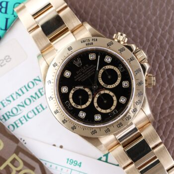 Rolex Daytona 16528 Black Diamond Dial Full Set 1994