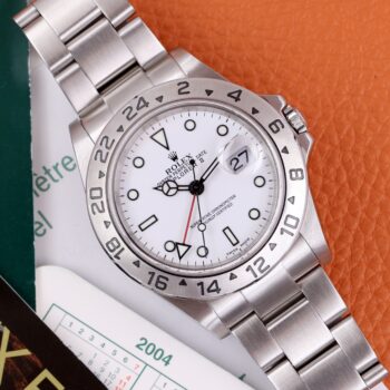 Rolex Explorer II 16570 White Dial No Holes Full Set 2004