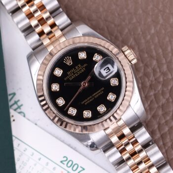 Rolex Lady-Datejust 179171 Jubilee Black Diamond Dial Full Set 2007